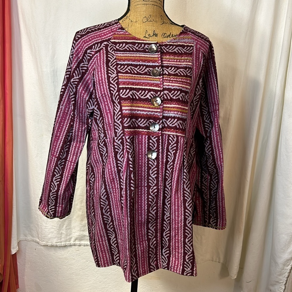 Marketplace Handiwork of India Women’s Reversible Jacket Size L 100% Cotton